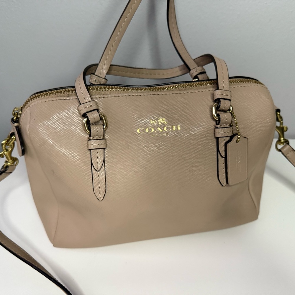 Coach F50430 Bennett Mini Satchel, Beige Sand Top Handle Bag